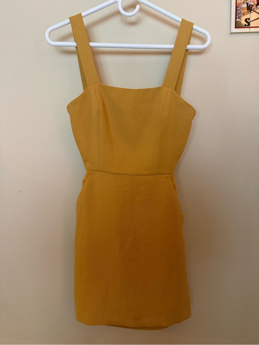 Wilfred Aperature Tie-Back Dress | Mustard Yellow | Size 00